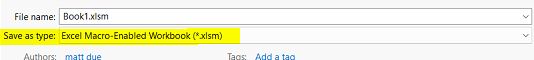 Save as macro enabled
